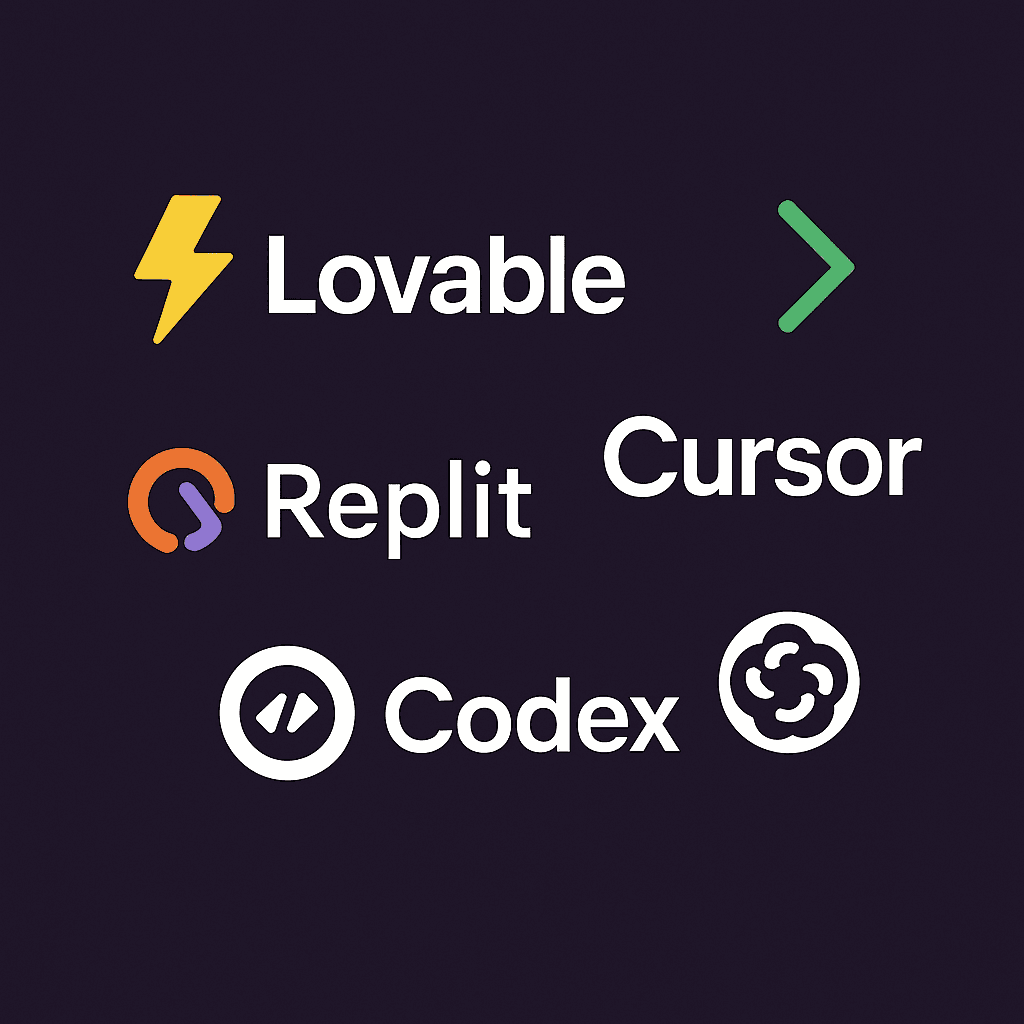 ¿Qué Herramienta de Vibe Coding Debo Usar? Comparando Lovable, Cursor, Replit y Codex — Portada del blog de IslaIntel